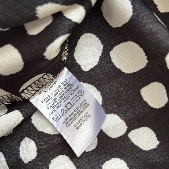 Ann Taylor Polka Dot Long Sleeve Button Down Shirt - Picture 9 of 11